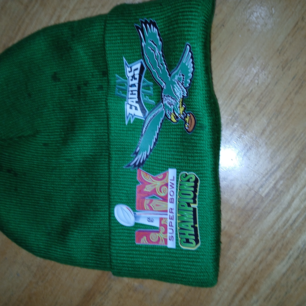 Green Eagles Super Bowl Champions Beanie